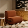 Denby Performance Velvet Accent Chair with Wood Inlay in Rust