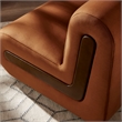 Denby Performance Velvet Accent Chair with Wood Inlay in Rust