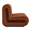 Denby Performance Velvet Accent Chair with Wood Inlay in Rust