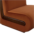 Denby Performance Velvet Accent Chair with Wood Inlay in Rust