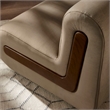 Denby Performance Velvet Accent Chair with Wood Inlay in Taupe