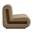 Denby Performance Velvet Accent Chair with Wood Inlay in Taupe