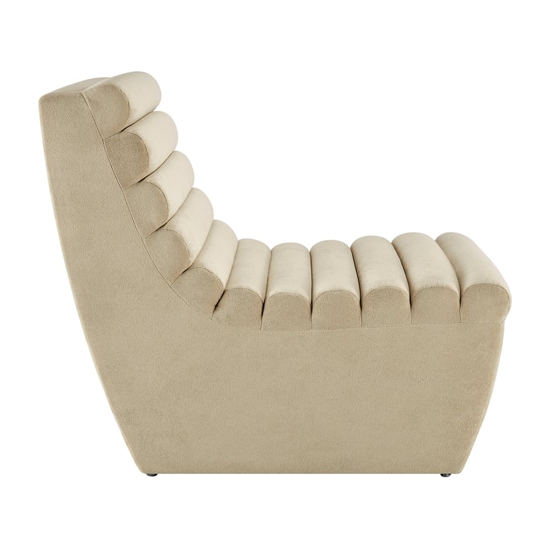 Corbin Performance Fleece Accent Chair with Channel Tufting in Bisque