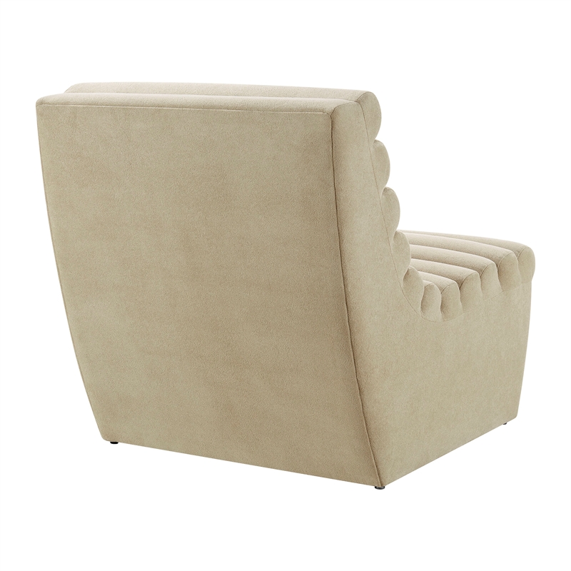 Corbin Performance Fleece Accent Chair with Channel Tufting in Bisque