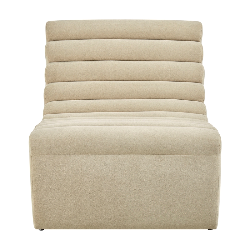 Corbin Performance Fleece Accent Chair with Channel Tufting in Bisque
