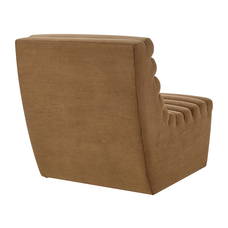 Corbin Performance Fleece Accent Chair with Channel Tufting in Latte