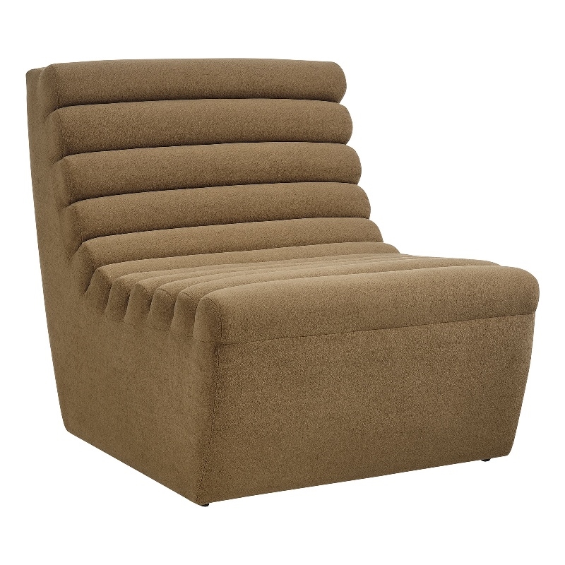 Corbin Performance Fleece Accent Chair with Channel Tufting in Latte