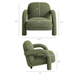 Ferris Textured Fabric Lounge Chair with Arched Arms in Olive