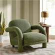 Ferris Textured Fabric Lounge Chair with Arched Arms in Olive