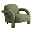 Ferris Textured Fabric Lounge Chair with Arched Arms in Olive