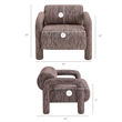 Quill Patterned Fabric Accent Chair with Bolster Back in Maroon