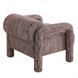 Quill Patterned Fabric Accent Chair with Bolster Back in Maroon