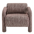 Quill Patterned Fabric Accent Chair with Bolster Back in Maroon
