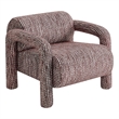 Quill Patterned Fabric Accent Chair with Bolster Back in Maroon