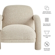 Ferris Textured Fabric Lounge Chair with Arched Arms in Linen