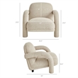 Ferris Textured Fabric Lounge Chair with Arched Arms in Linen