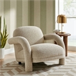 Ferris Textured Fabric Lounge Chair with Arched Arms in Linen