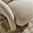 Ferris Textured Fabric Lounge Chair with Arched Arms in Linen