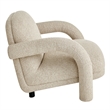 Ferris Textured Fabric Lounge Chair with Arched Arms in Linen