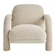 Ferris Textured Fabric Lounge Chair with Arched Arms in Linen