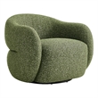 Selby Textured Fabric Swivel Accent Chair with Curved Back in Olive