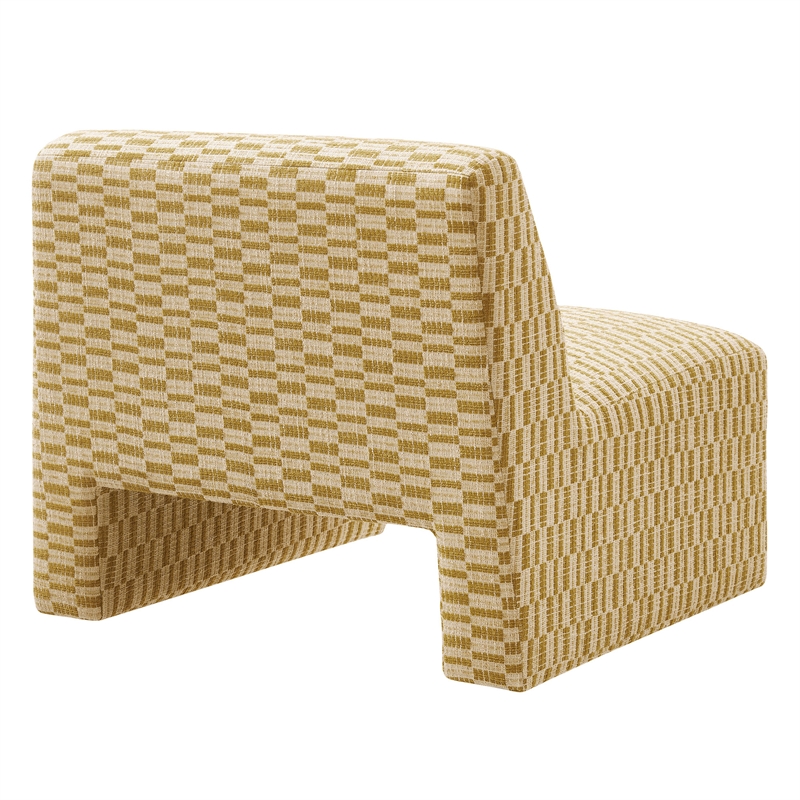 Amita Checked Weave Accent Chair with Wide Seat in Sunrise
