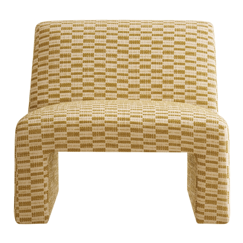 Amita Checked Weave Accent Chair with Wide Seat in Sunrise