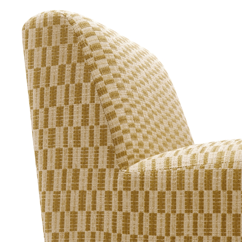 Amita Checked Weave Accent Chair with Wide Seat in Sunrise