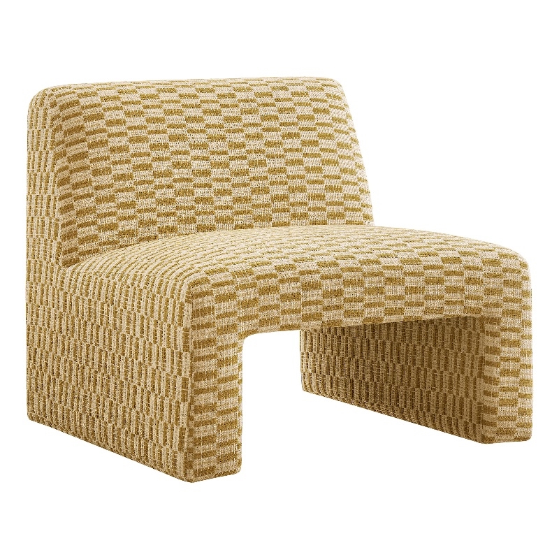 Amita Checked Weave Accent Chair with Wide Seat in Sunrise