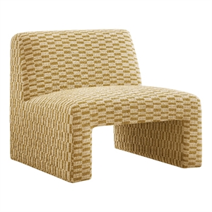 Amita Checked Weave Accent Chair with Wide Seat in Sunrise