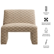 Amita Checked Weave Accent Chair with Wide Seat in Mineral
