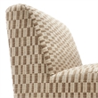 Amita Checked Weave Accent Chair with Wide Seat in Mineral