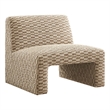 Amita Checked Weave Accent Chair with Wide Seat in Mineral