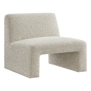 Amita Lattice Boucle Upholstered Accent Chair with Wide Seat in Marble