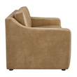 Liora 87 Inch Vegan Leather Sofa with Sloped Arms in Toast