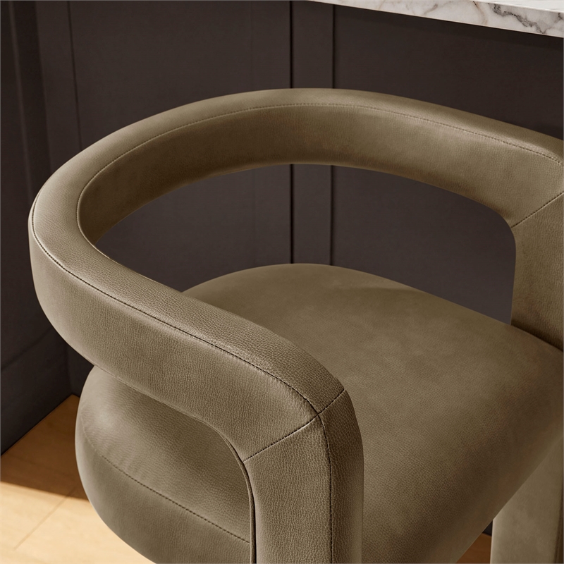 Modway Winslow Premium Vegan Leather Bar Stool in Mushroom