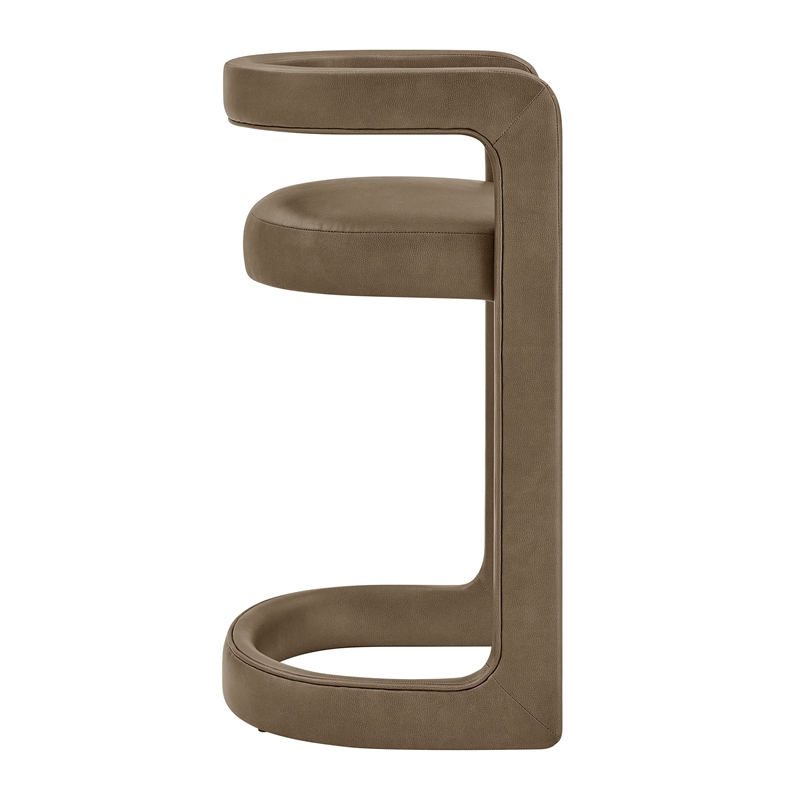 Modway Winslow Premium Vegan Leather Bar Stool in Mushroom