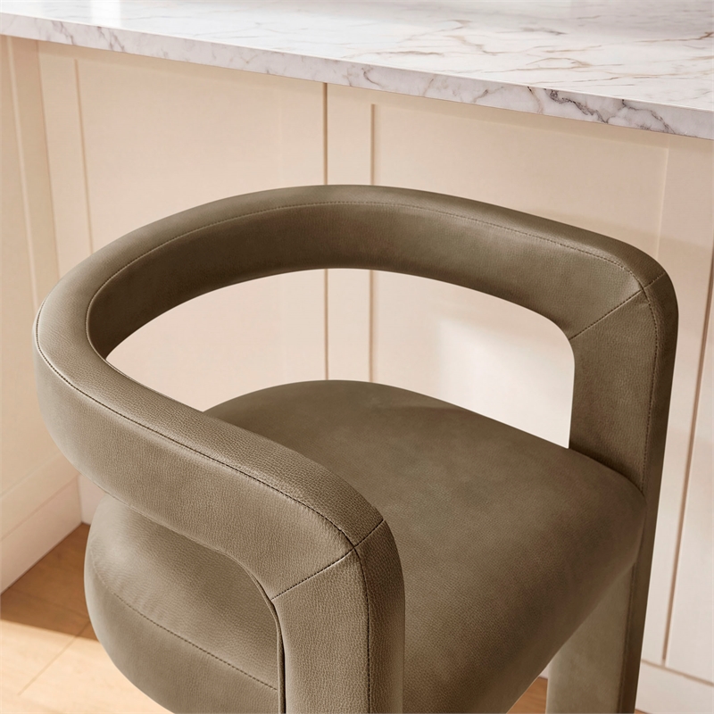Modway Winslow Premium Vegan Leather Counter Stool in Mushroom