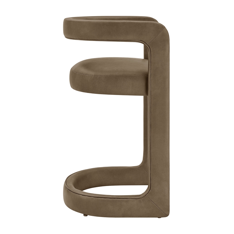 Modway Winslow Premium Vegan Leather Counter Stool in Mushroom