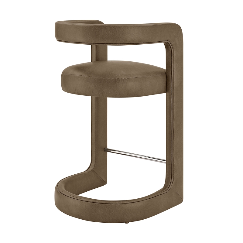Modway Winslow Premium Vegan Leather Counter Stool in Mushroom