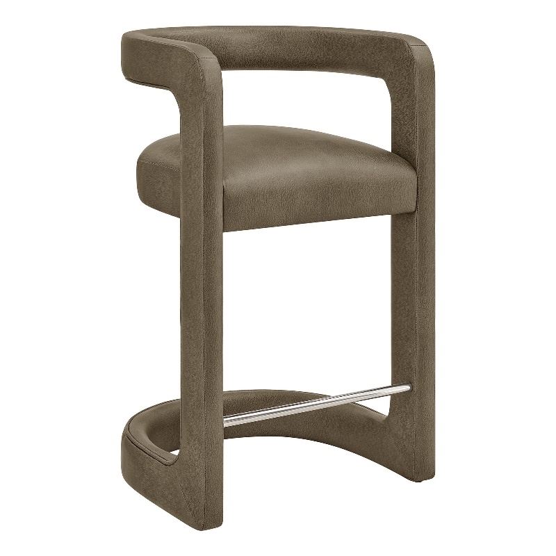 Modway Winslow Premium Vegan Leather Counter Stool in Mushroom