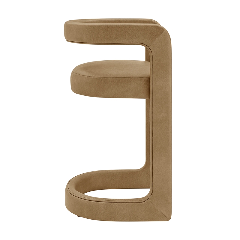 Modway Winslow Premium Vegan Leather Counter Stool in Toast