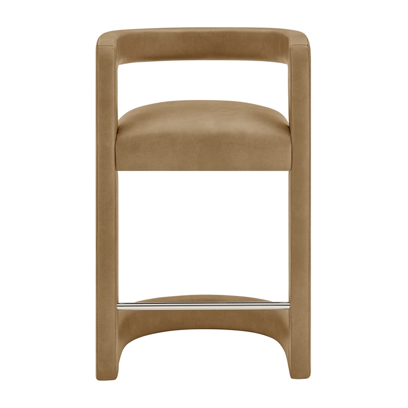 Modway Winslow Premium Vegan Leather Counter Stool in Toast