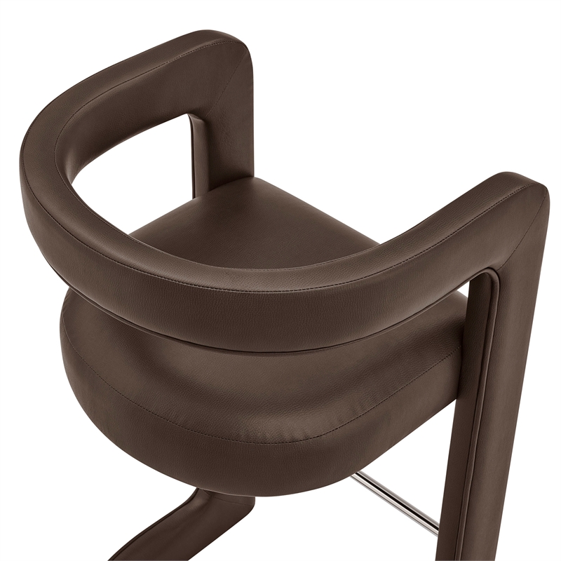 Modway Winslow Premium Vegan Leather Bar Stool in Espresso