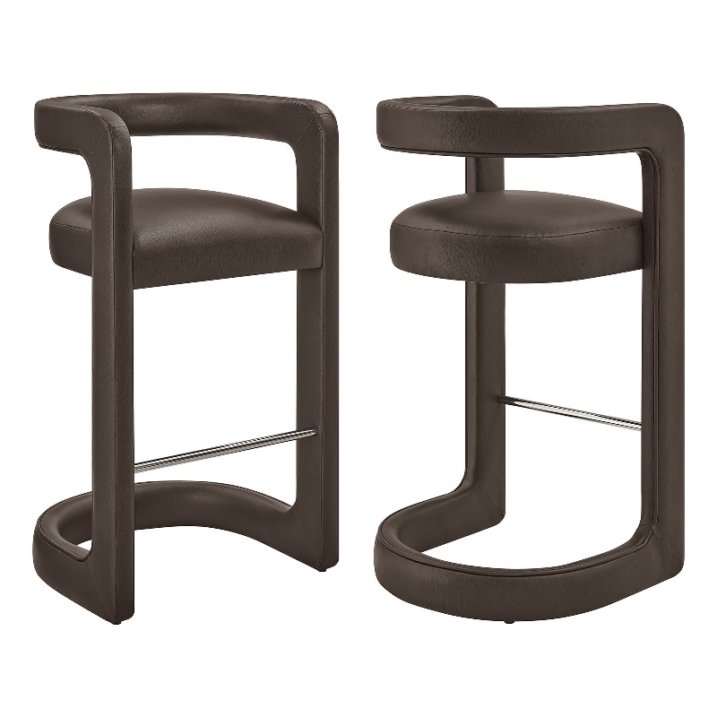 Modway Winslow Premium Vegan Leather Bar Stool in Espresso