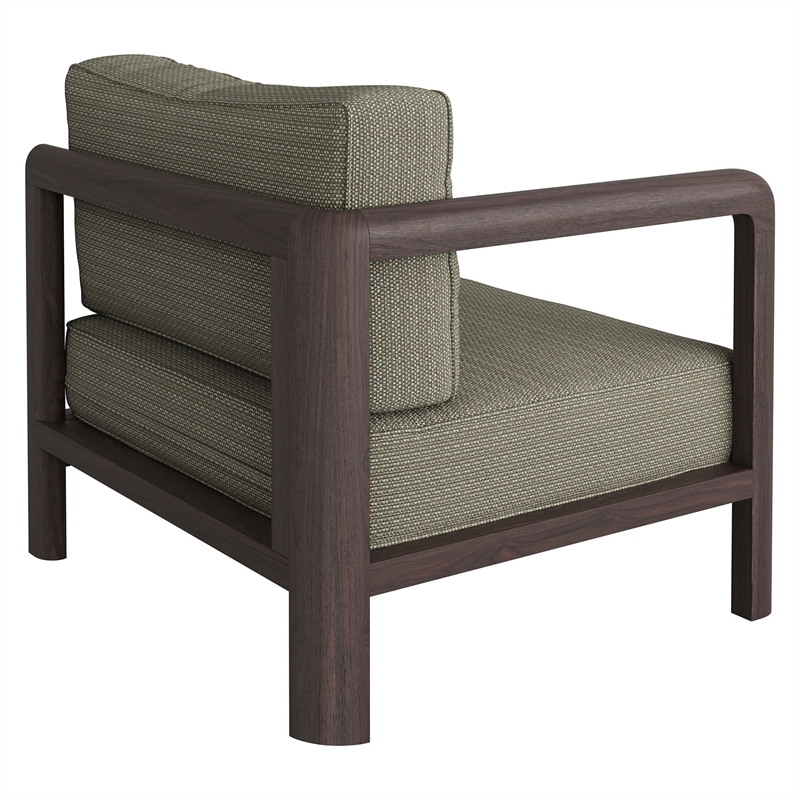 Kona Outdoor Teak Wood Left-Arm Facing Modular Armchair in Ash