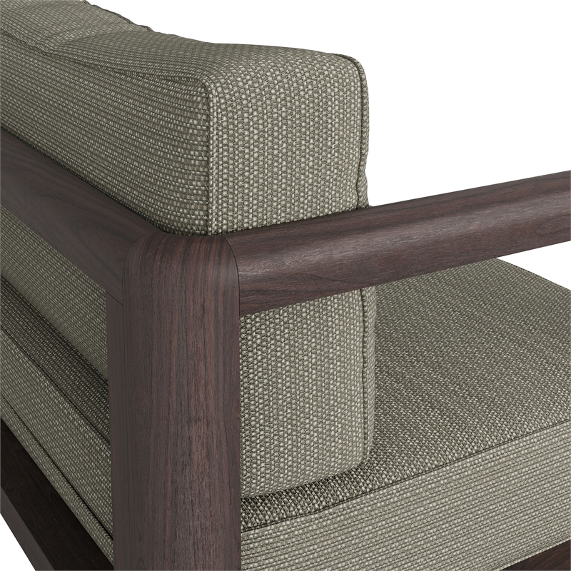 Kona Outdoor Teak Wood Left-Arm Facing Modular Armchair in Ash
