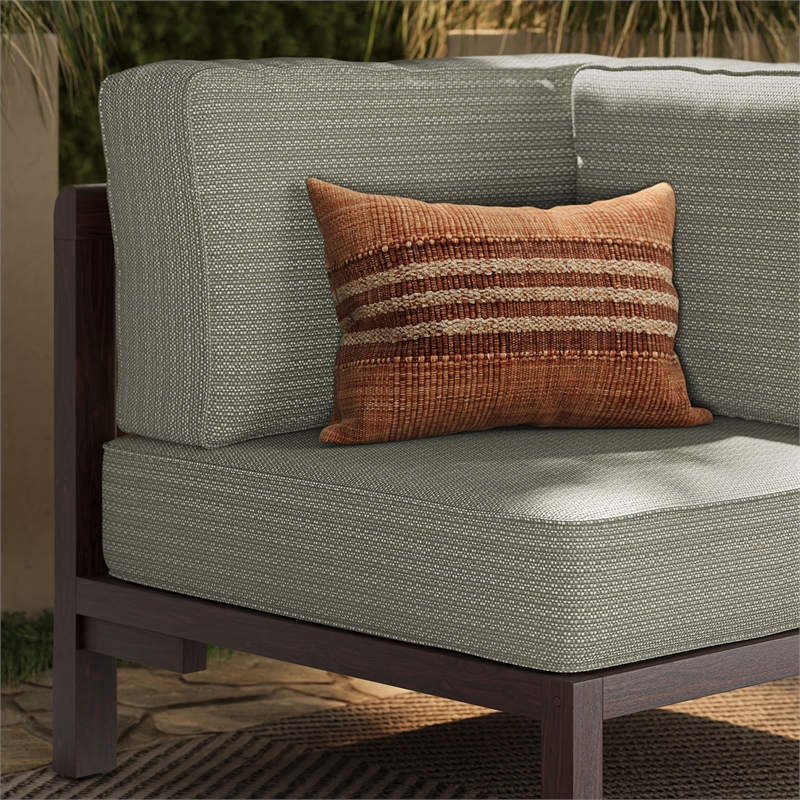 Kona Outdoor Teak Wood Corner Modular Chair in Ash
