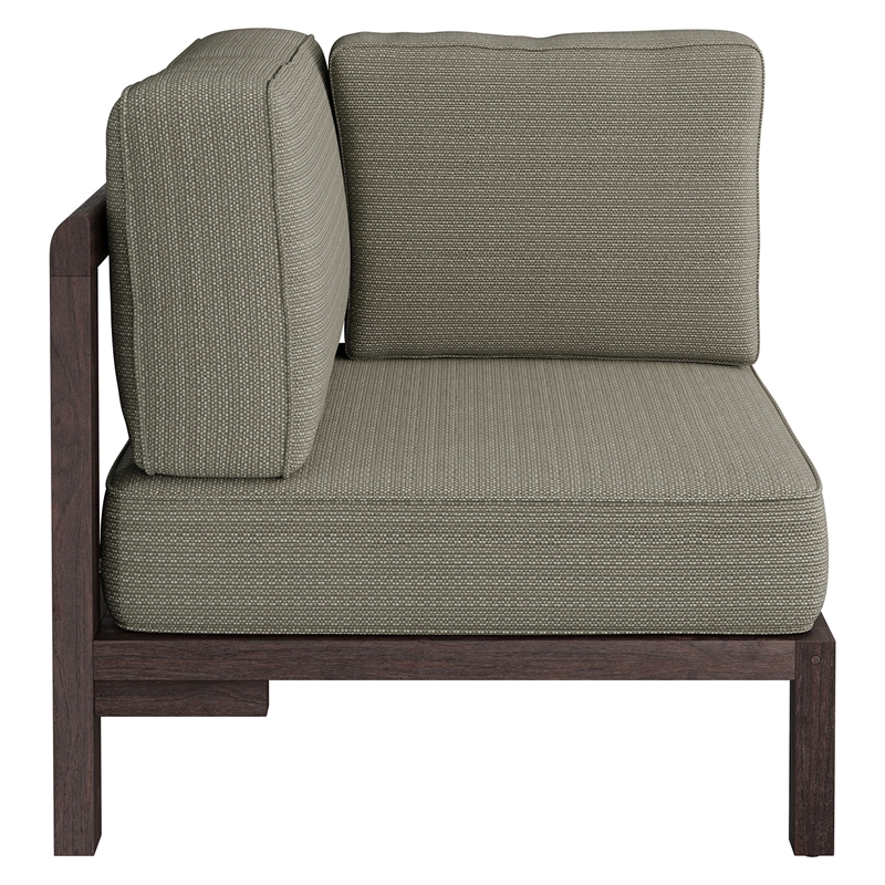 Kona Outdoor Teak Wood Corner Modular Chair in Ash