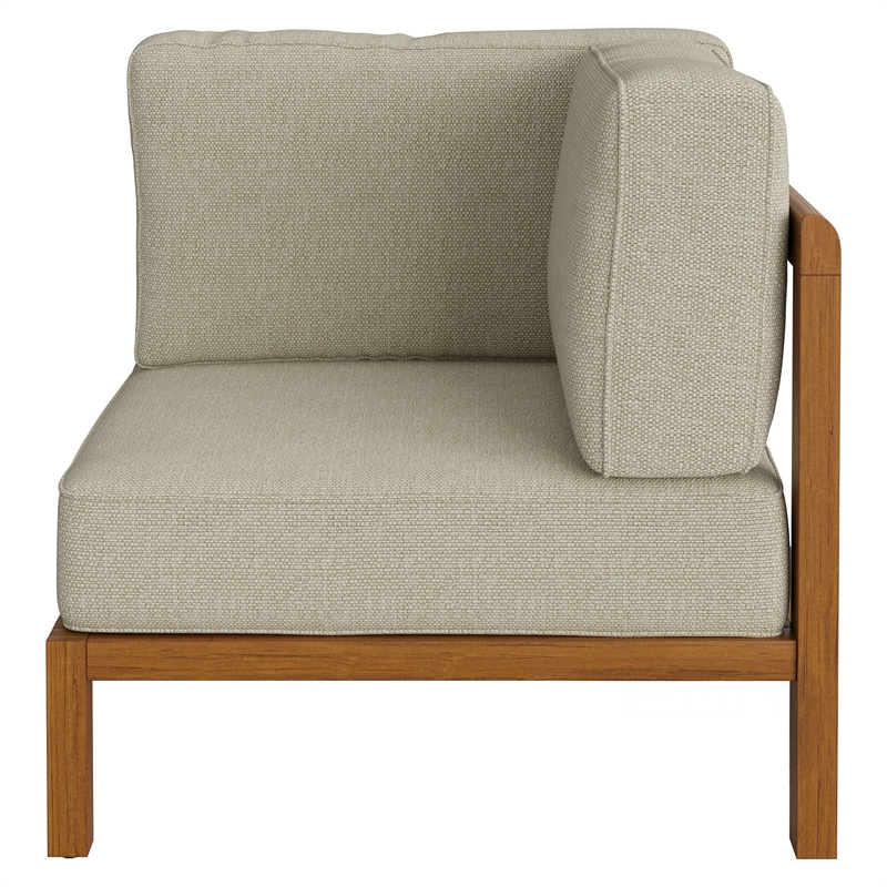 Kona Outdoor Teak Wood Corner Modular Chair in Sand